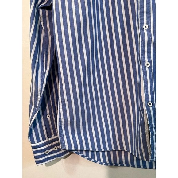 ✨5 for $15✨ Men’s Express Blue & White Button Down Fitted Dress Shirt - Picture 7 of 10